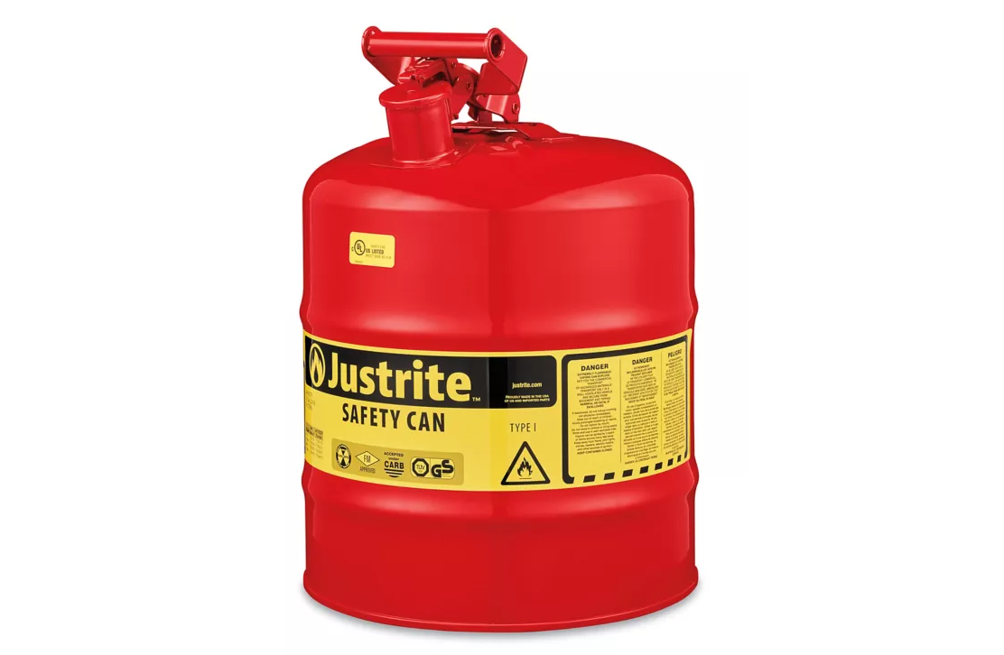 BIDON DE SEGURIDAD JUSTRITE TIPO I DE ACERO ROJO CAP 19 L