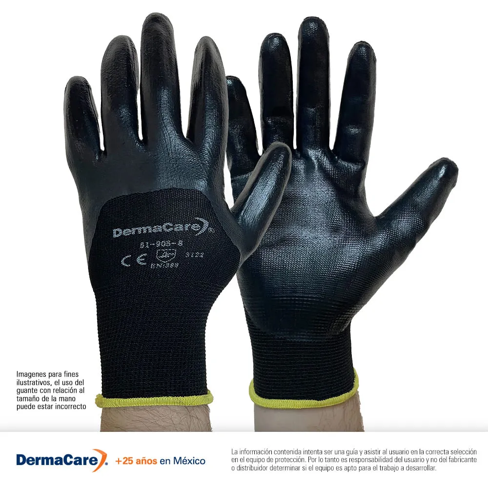 GUANTE NYLON CON NITRILO MARCA DERMACARE
